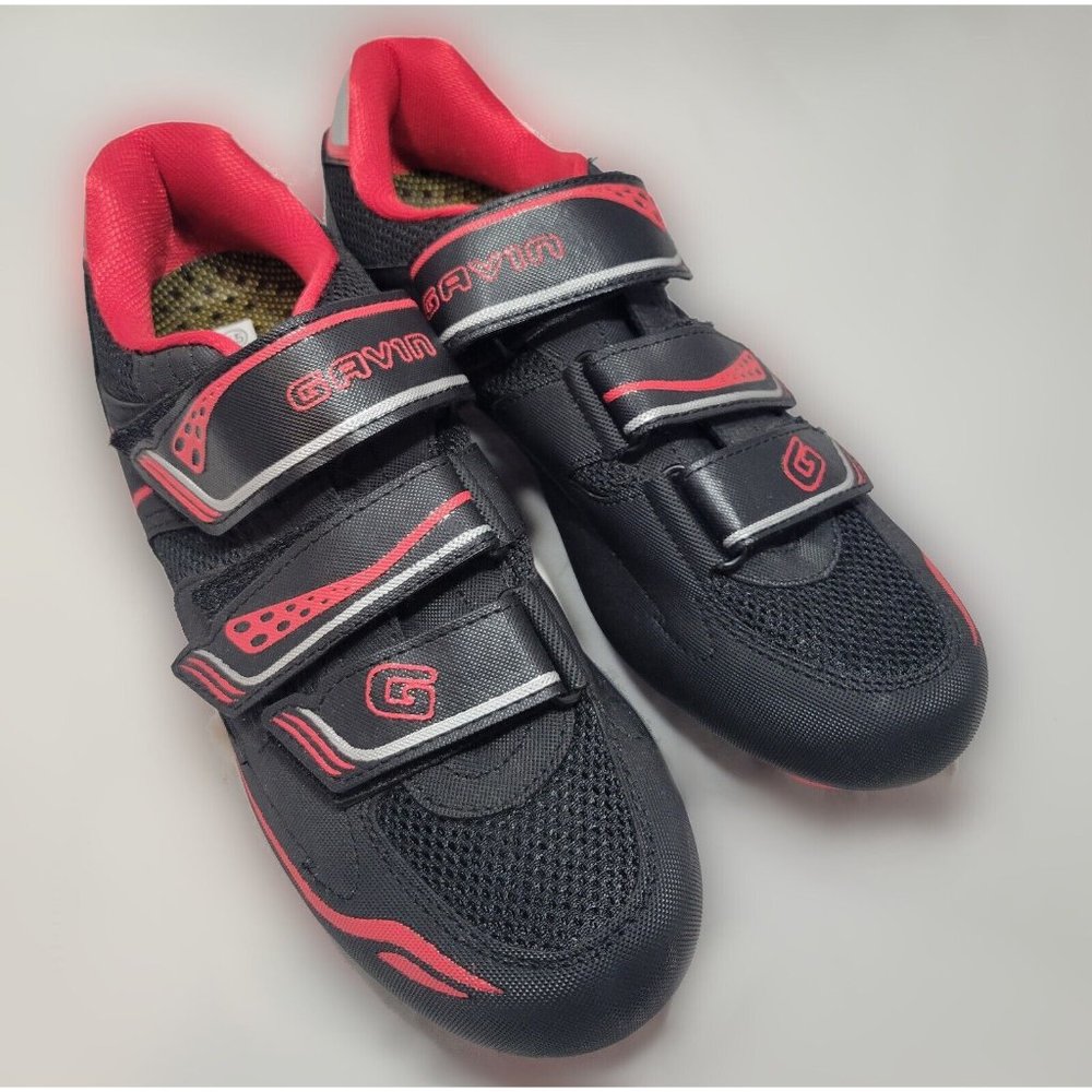 Gavin Black Red White Striped Cycling Shoes Men US 10.5 Women US 11.5 EUR 45